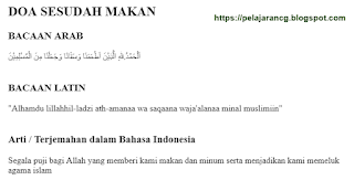 Dalam pelajarancg Agama Islam di Sekolah DOA SEBELUM MAKAN DAN SESUDAH MAKAN LENGKAP ARAB LATIN INDONESIA