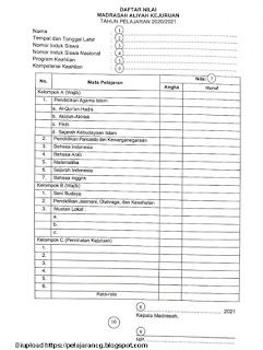  Penulisan Blangko Ijazah Madrasah Tahun Pelajarancg  PETUNJUK TEKNIS PENULISAN BLANGKO IJAZAH MADRASAH TAHUN PELAJARAN 2020/2021