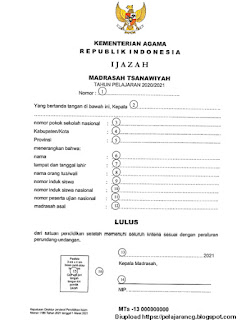  Penulisan Blangko Ijazah Madrasah Tahun Pelajarancg  PETUNJUK TEKNIS PENULISAN BLANGKO IJAZAH MADRASAH TAHUN PELAJARAN 2020/2021