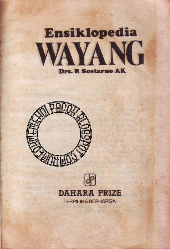  Cover kanan bawah ada sedikit yang terlipat  Dijual Buku Ensiklopedi Wayang 