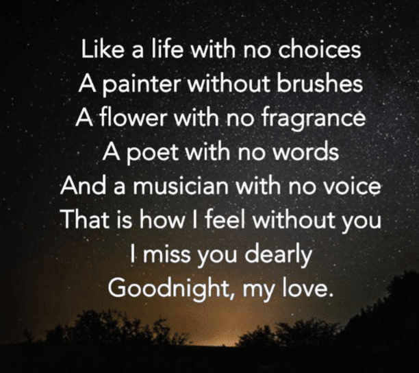  There is no more beautiful night than getting a romantic goodnight  5+ Romantic Good Night Poem For My Queen