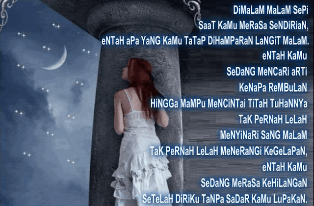 dengan tema suasana malam berbalut perasaan cinta pada pasangan Puisi Tentang Malam Dan Kamu : Curahan Hati