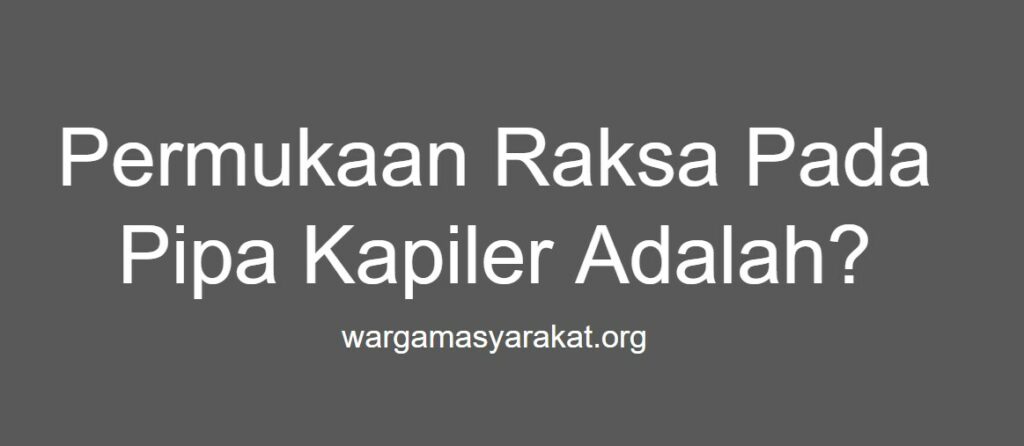 Permukaan Raksa Pada Pipa Kapiler Adalah?