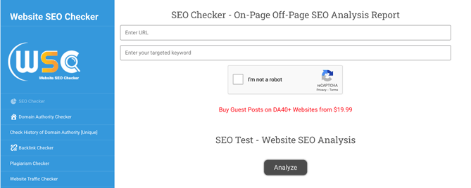 Cara cek DA & PA Website SEO Checker