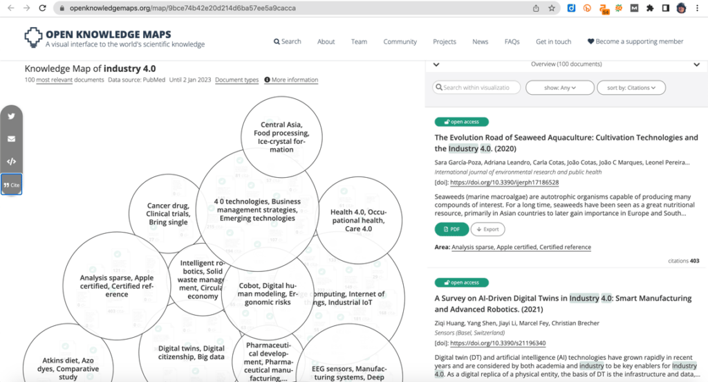 cara menggunakan open knowledge maps