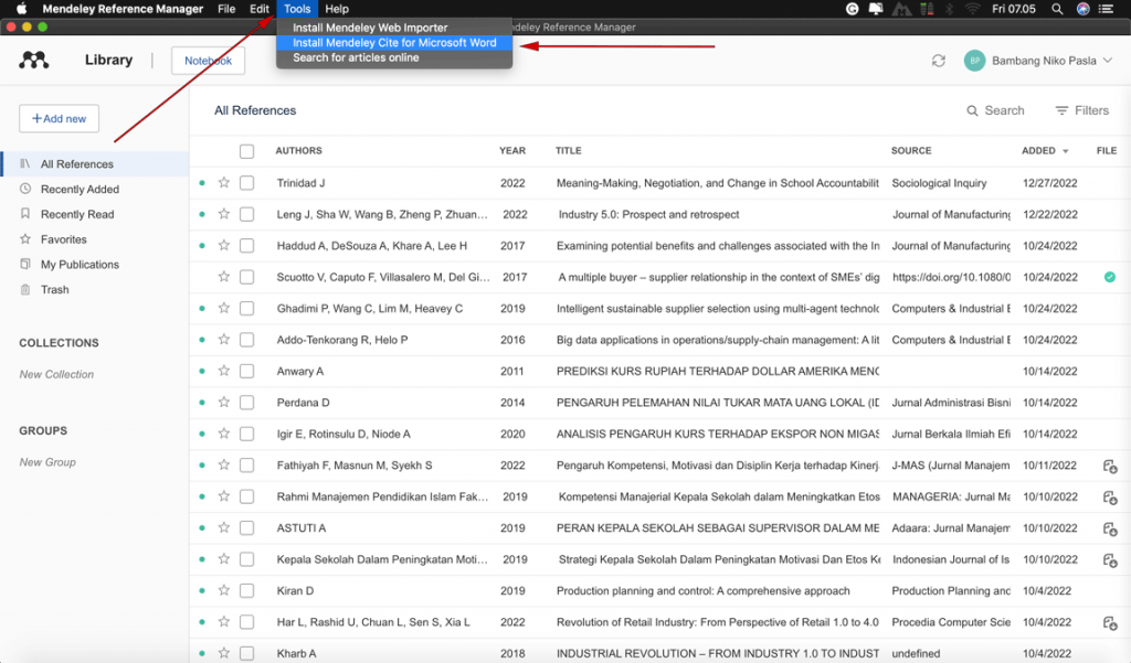 Cara menggunakan Mendeley Cite di Microsoft Word