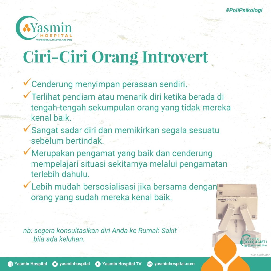 Ciri-ciri Orang Introvert – Yasmin Hospital