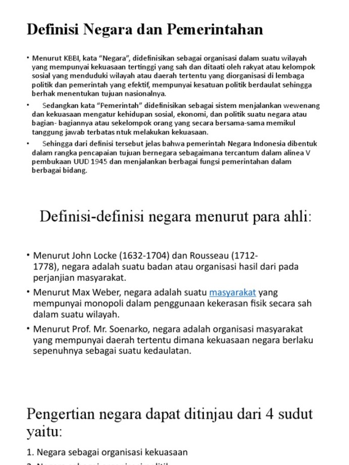 Definisi Negara - Unsur Negara  PDF