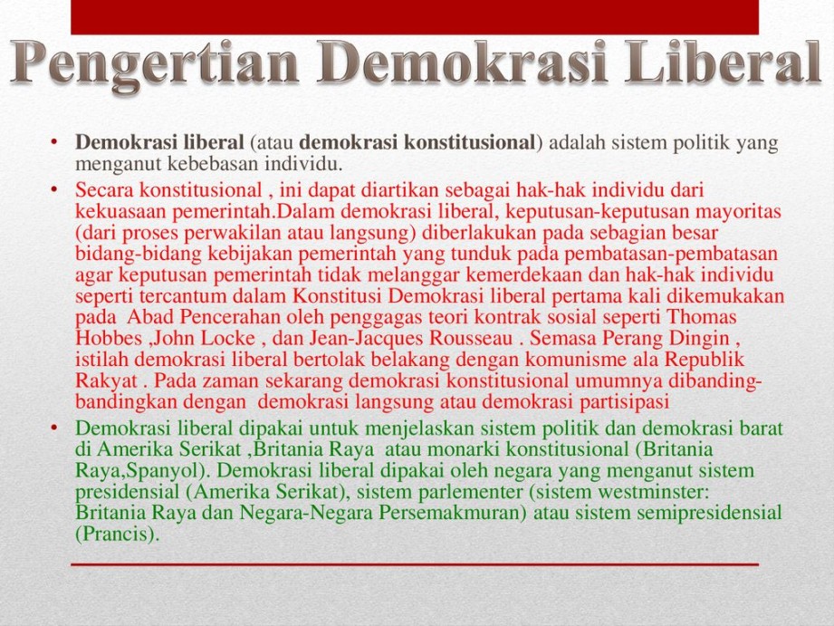 Demokrasi Liberal Kelompok : .Alditho Adam