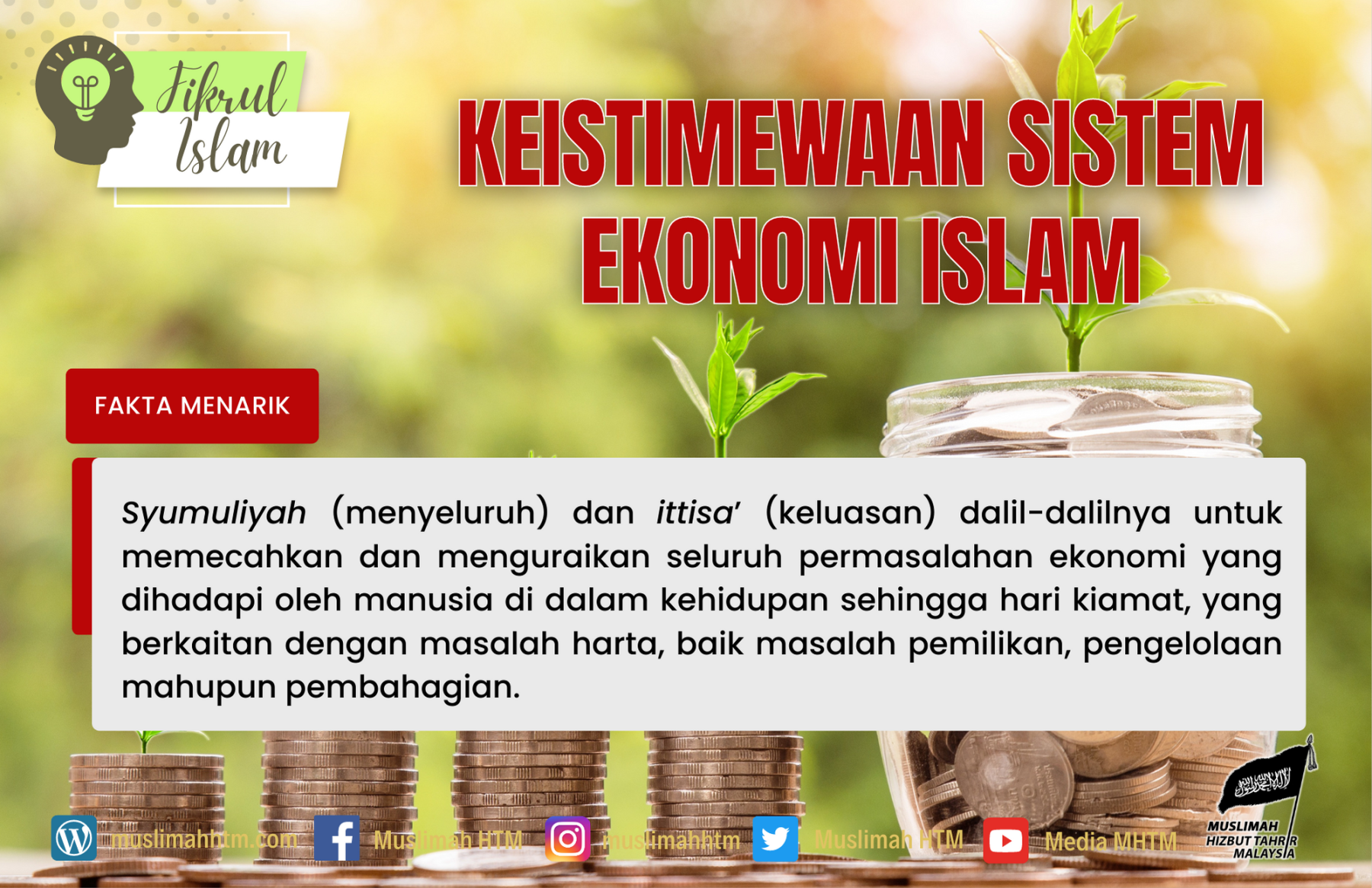 Keistimewaan Sistem Ekonomi Islam – MuslimahHTM News