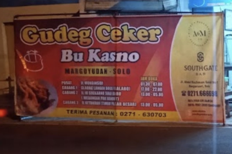 Gudeg Ceker Margoyudan Bu Kasno