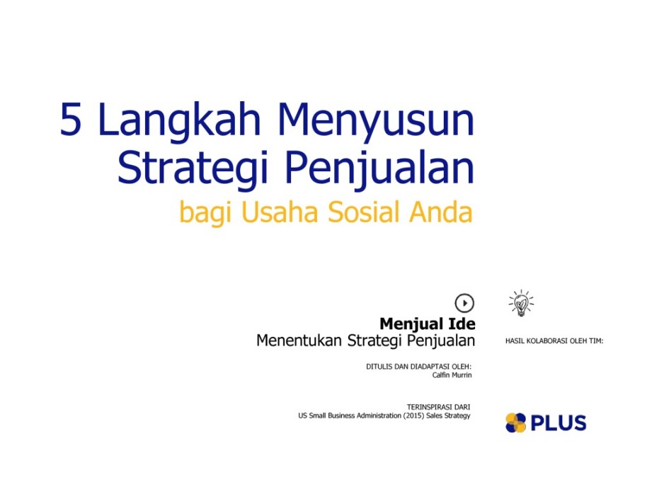 Langkah Menyusun Strategi Penjualan - PLUS  Platform Usaha Sosial
