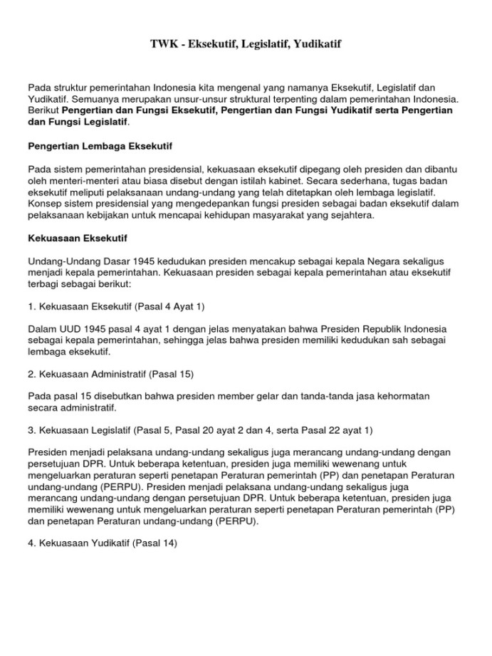 Materi - TWK Eksekutif Legislatif Yudikatif  PDF