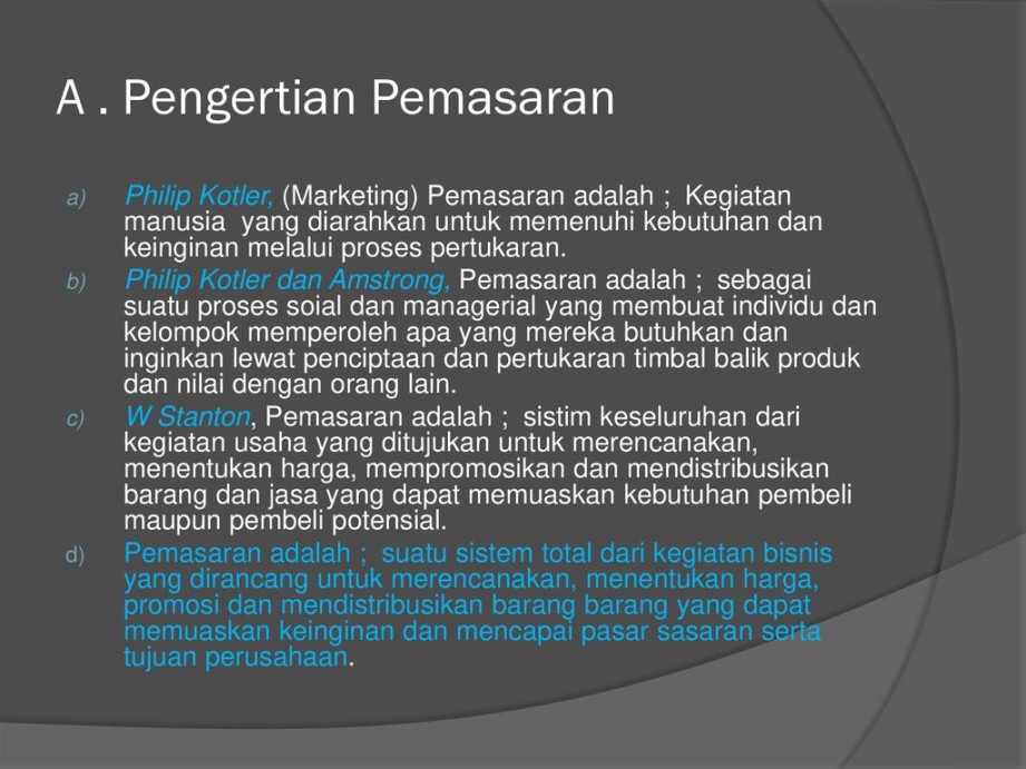 PEMASARAN (pengertian,konsep,definisi pemasaran) - ppt download