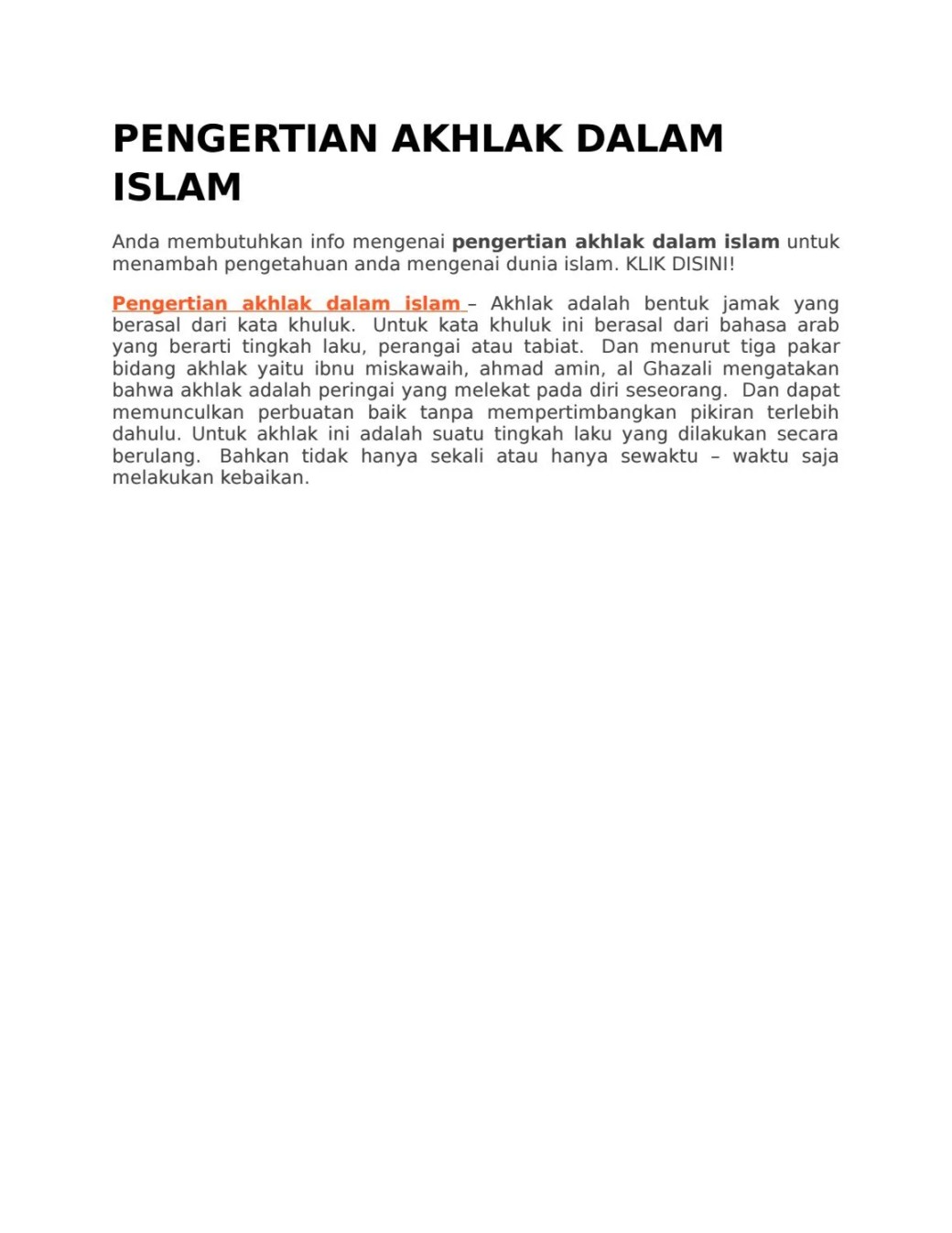 PENGERTIAN AKHLAK DALAM ISLAM by fridaddv - Issuu