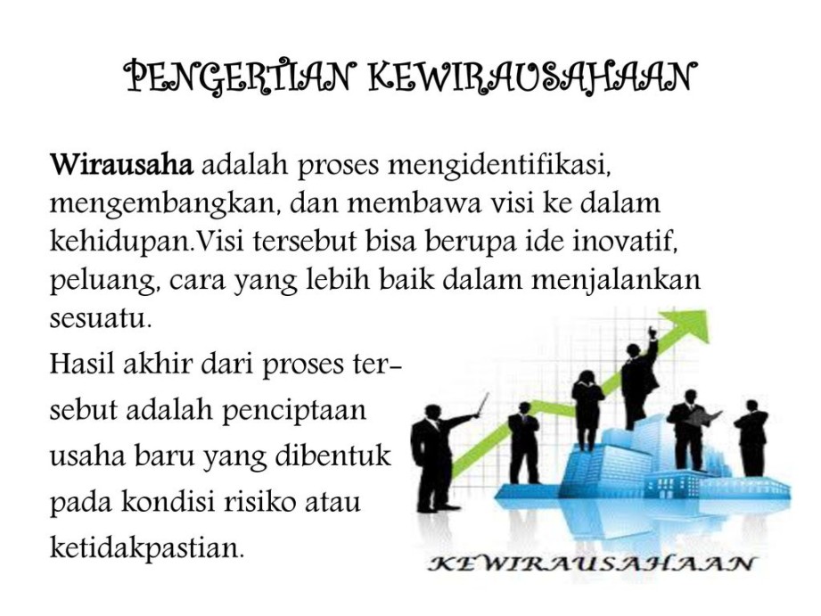 PENGERTIAN KEWIRAUSAHAAN KRAKTER SEORANG WIRAUSAHA DAN TIPE-TIPE