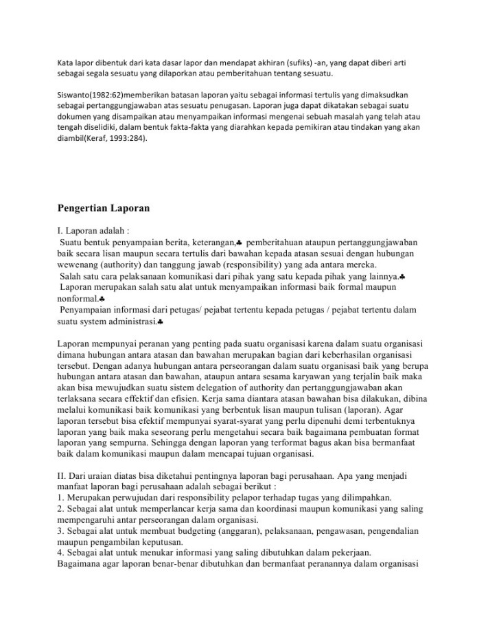 Pengertian Laporan  PDF