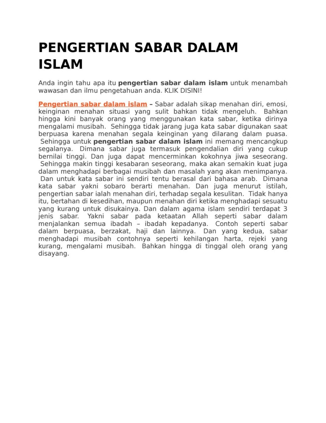 PENGERTIAN SABAR DALAM ISLAM by fridaddv - Issuu