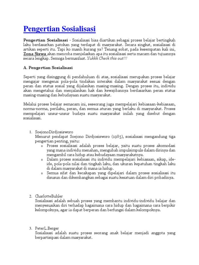 Pengertian Sosialisasi  PDF