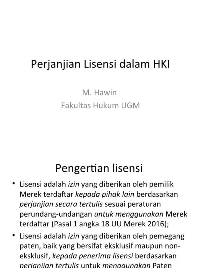 Perjanjian Lisensi Dalam HKI  PDF