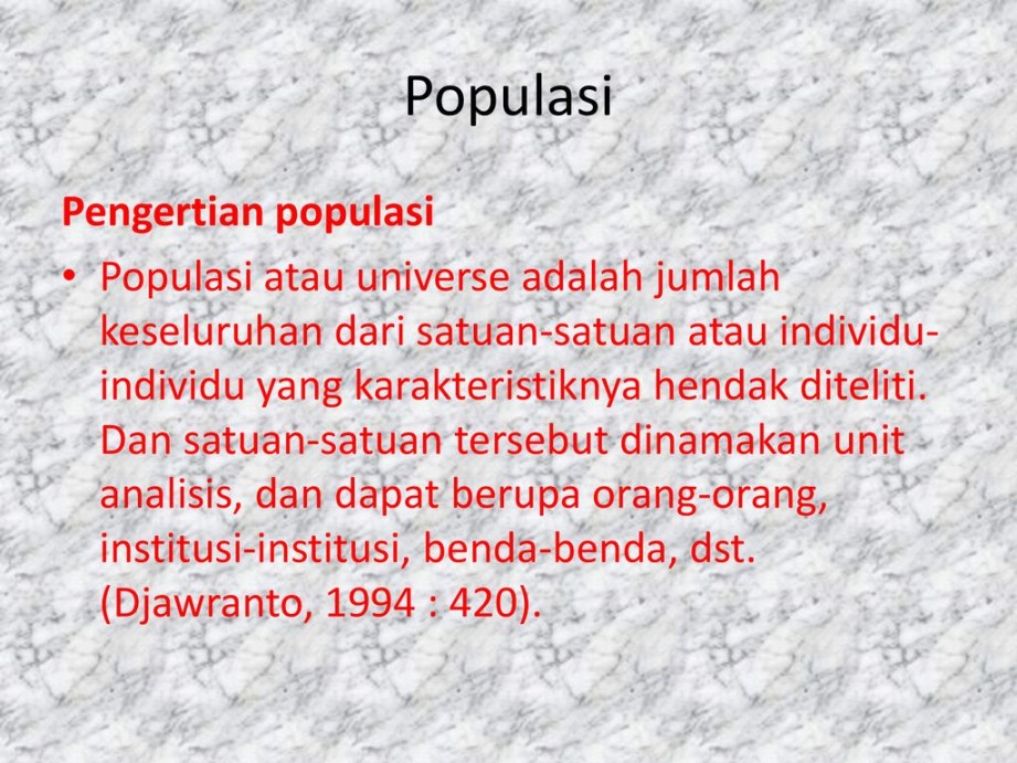 Populasi Pengertian populasi - ppt download