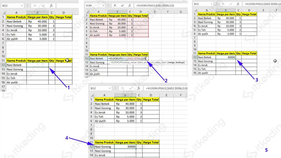 Rumus VLOOKUP Excel (Cara Menggunakan & Contoh Fungsi VLOOKUP)