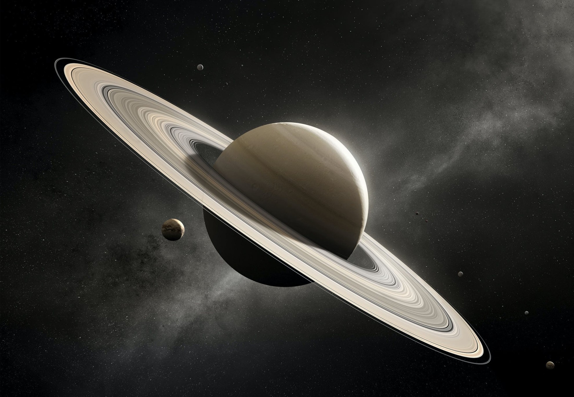 Se Saturnus ringar och månar på nära håll  illvet