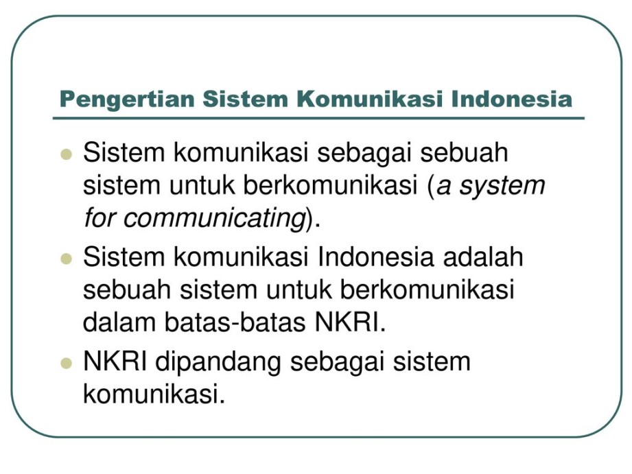 Sistem Komunikasi Indonesia (KOM ) - ppt download
