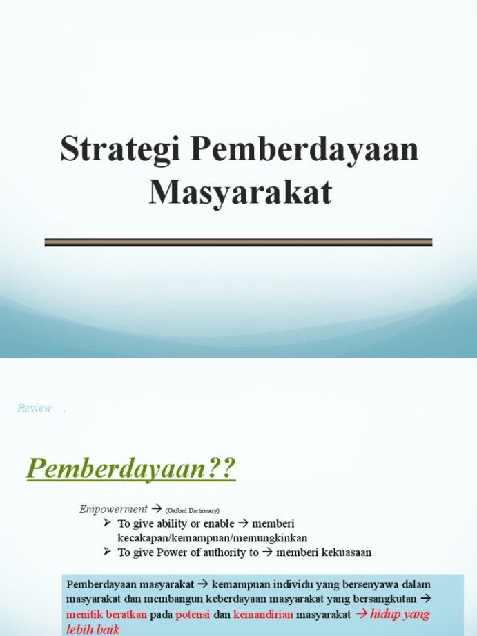 Strategi Pemberdayaan Masyarakat  PDF