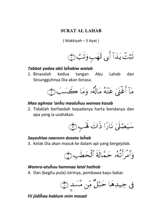 Surah Al Lahab: Kisah Dan Hikmah Di Balik Surat Yang Menyala – Blog ...