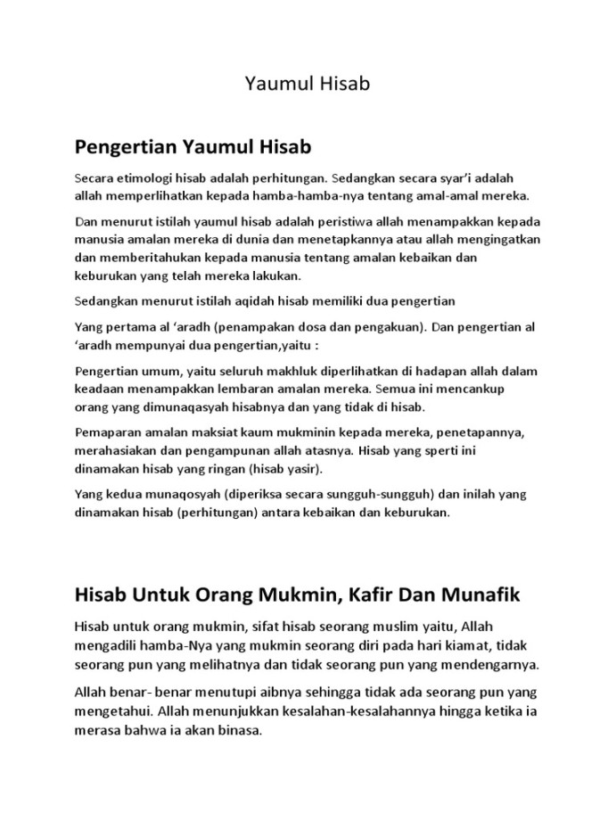 Yaumul Hisab  PDF