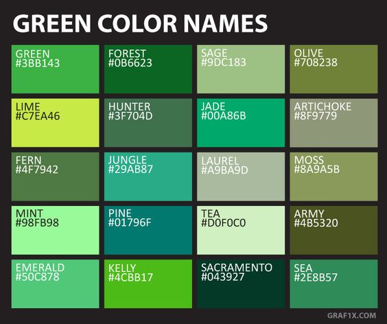 macam macam warna hijau & kode warna hijau