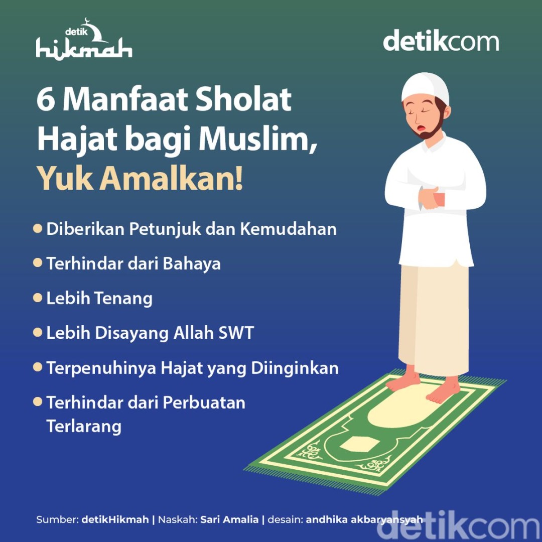 Infografis: Manfaat Sholat Hajat bagi Muslim, Yuk Amalkan!