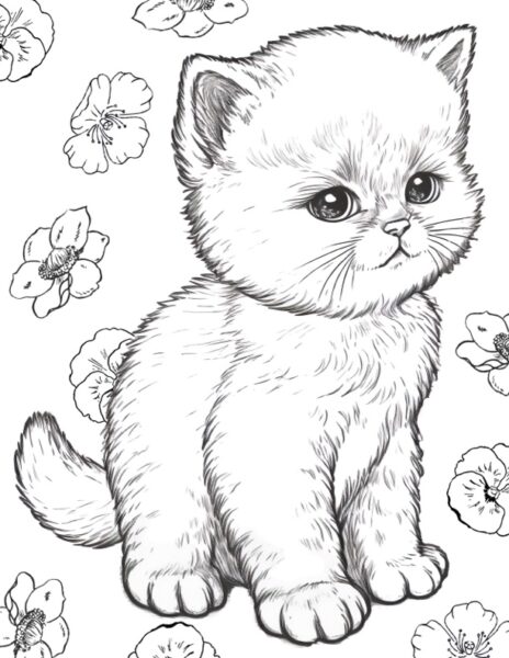 Little Kitten Coloring Sheets