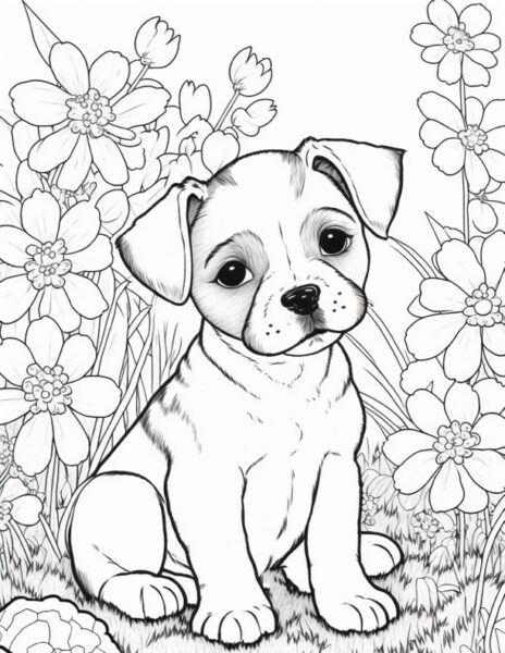 Sad Puppy Coloring Pages