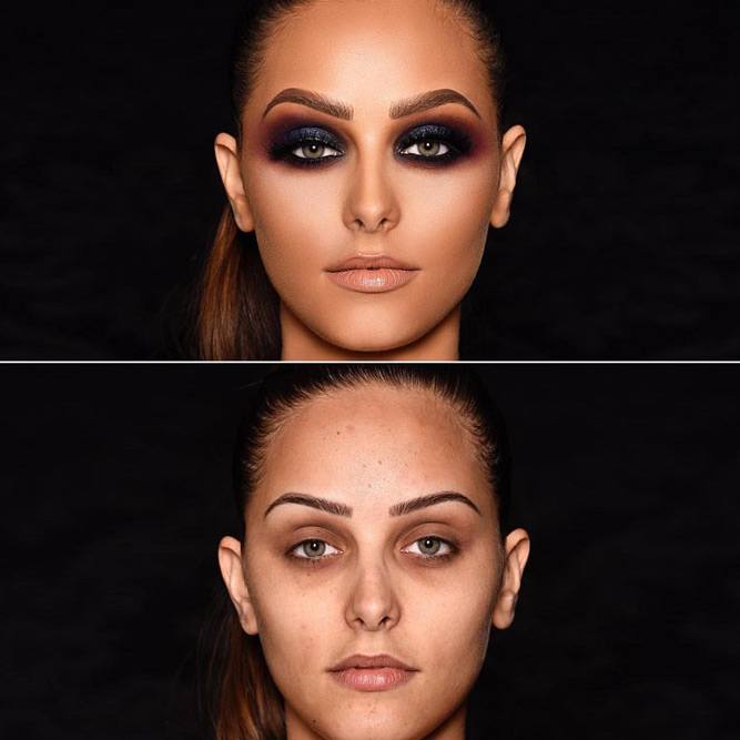 Deep Blue Smokey Eyes Makeup Transformation #bluesmokey