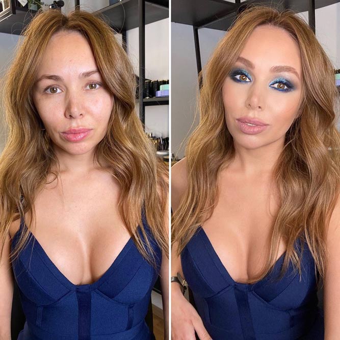 Before And After Makeup Transformations Blue Eyeshadow