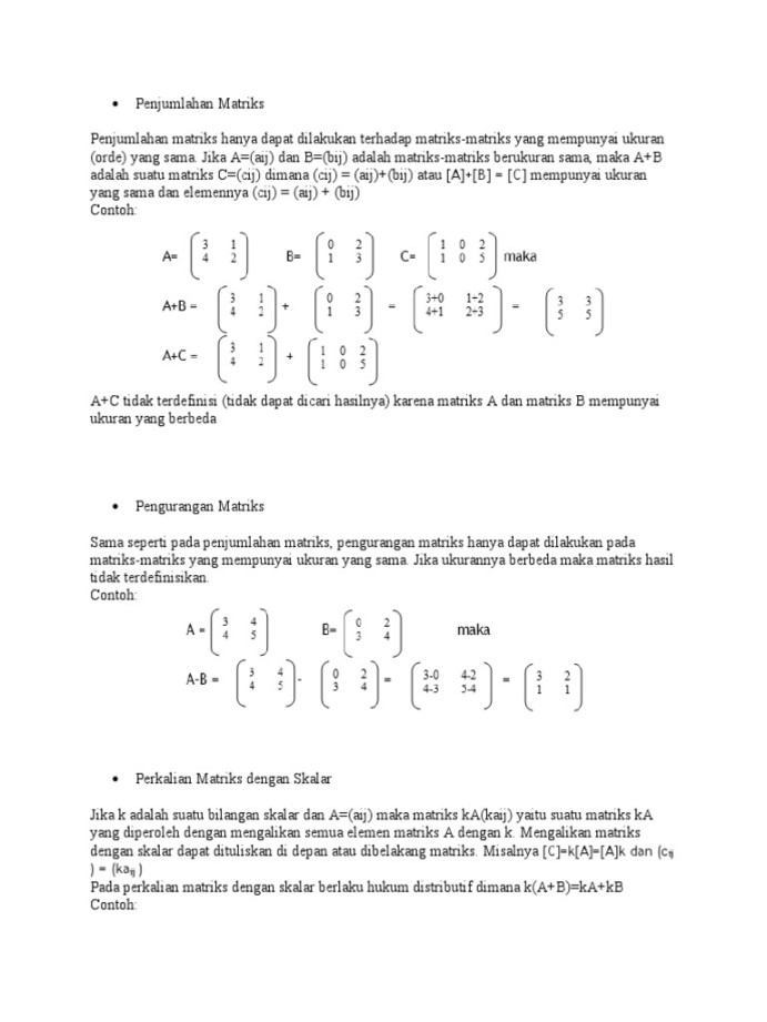 Penjumlahan Matriks  PDF