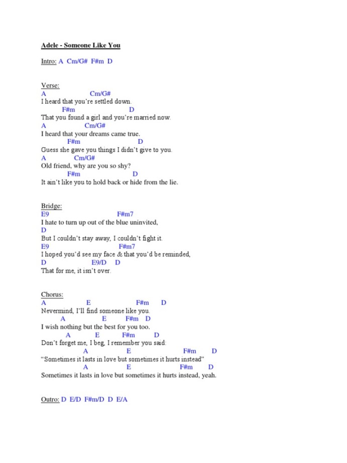 Adele - Someone Like You (Chords)  PDF