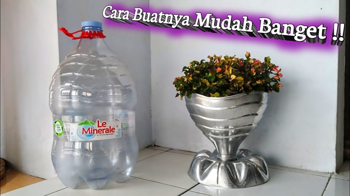 cara membuat Pot dari galon Bekas Le Minerale