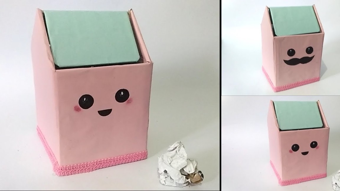 Cara Membuat Tempat Sampah Mini Dari Kardus Bekas  Ide Kreatif Barang  Bekas