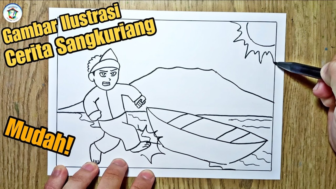 Cara Menggambar Ilustrasi Karya Sastra - Cerita Sangkuriang