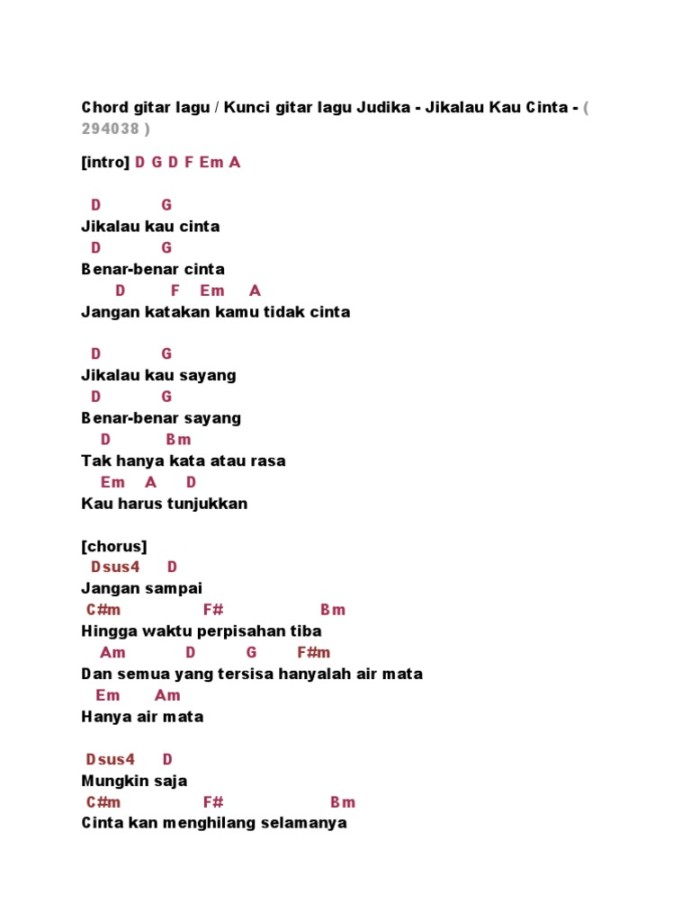 Chord Gitar Lagu  PDF