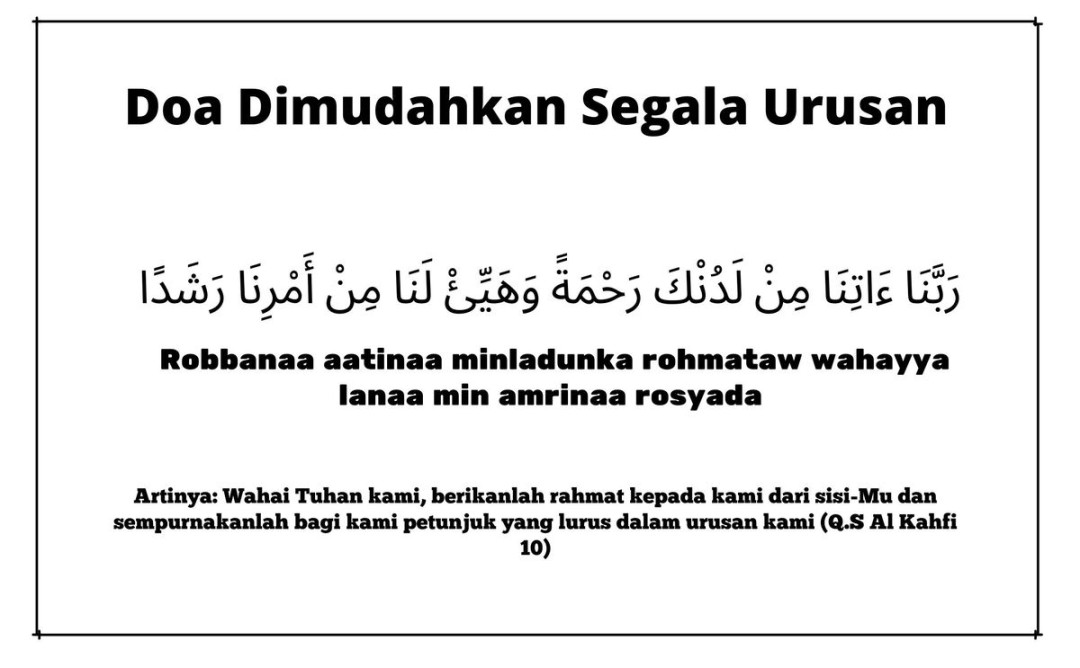 Doa Dimudahkan Segala Urusan dan Dilancarkan Rezekinya