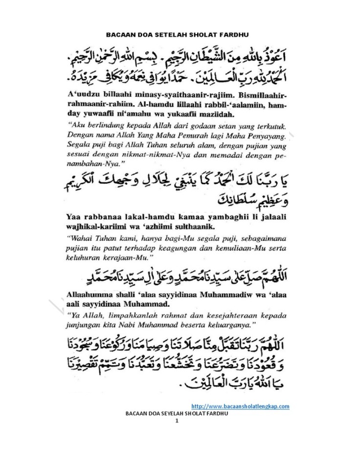 Doa Setelah Sholat Fardhu Dan Artinya PDF  PDF
