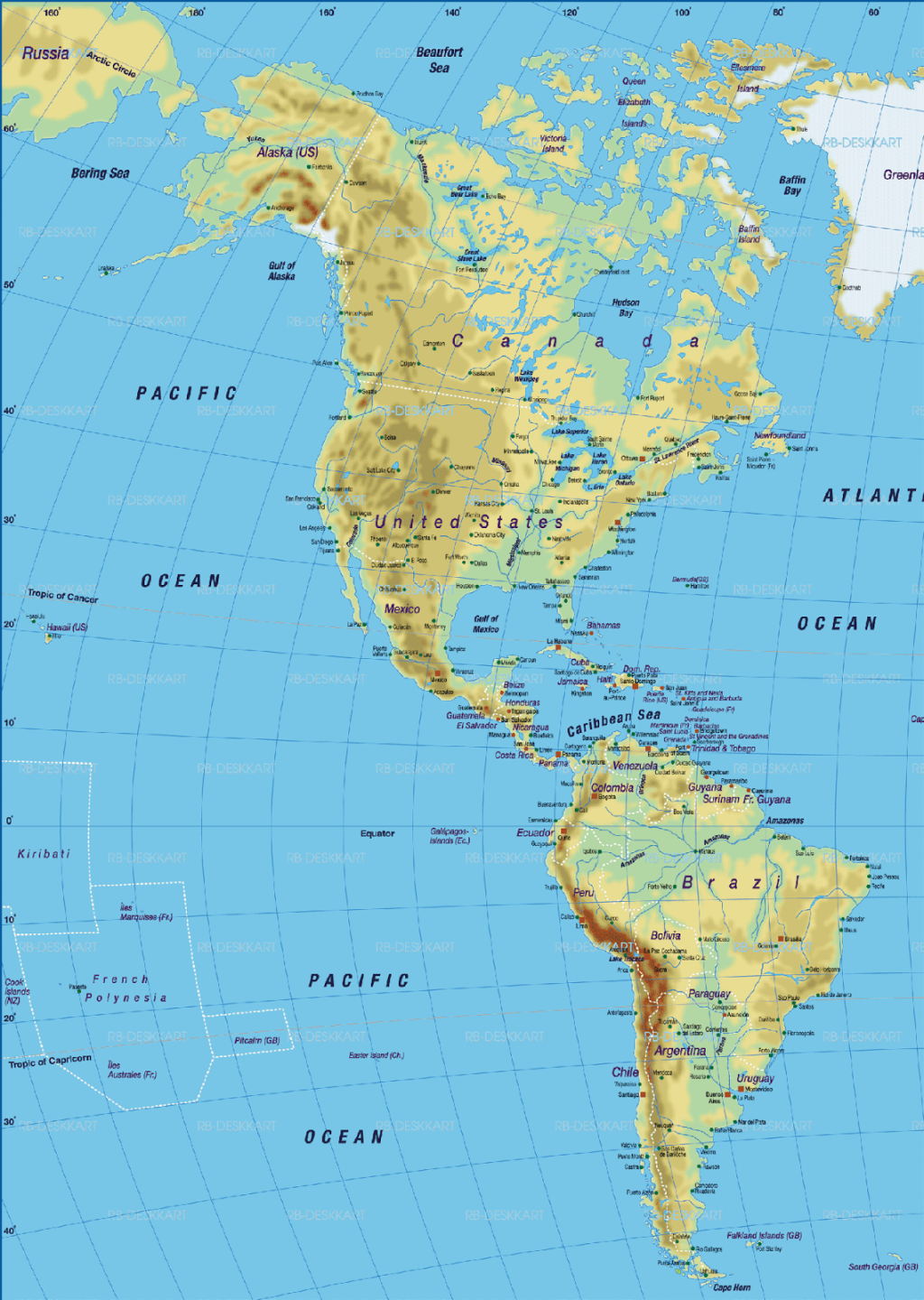 Gambar Peta Dunia Lengkap - Amerika  Mapa américa do sul, Mapa