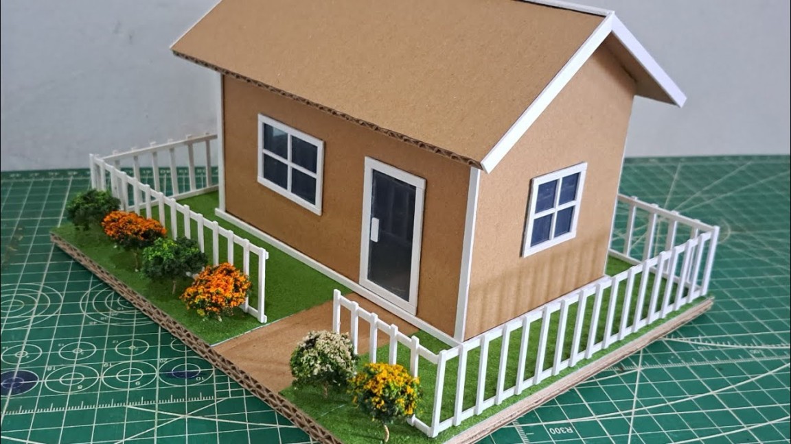 HOW TO MAKE A MINIATURE HOUSE FROM CARDBOARD # SIMPLE HOUSE