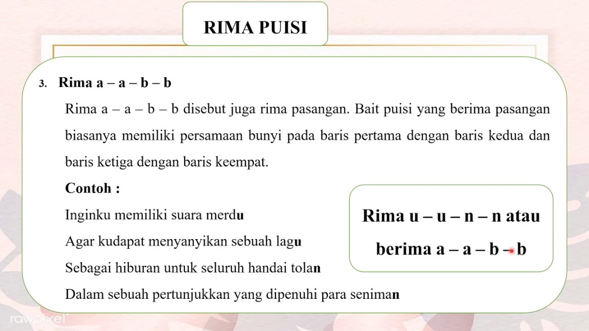 Jenis - Jenis Rima Puisi