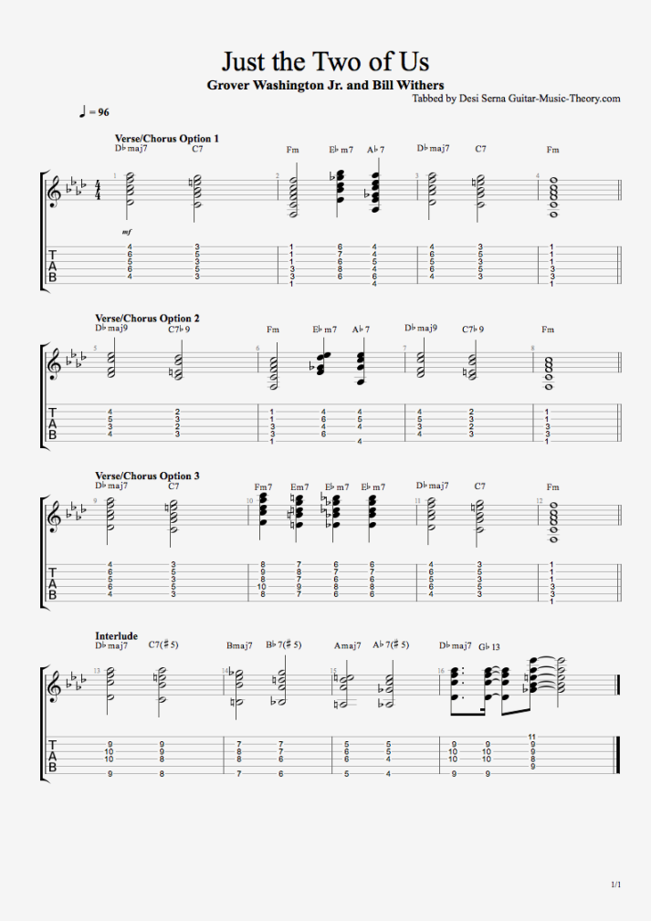 Just the Two of Us Chords - Guitar Music Theory by Desi Serna