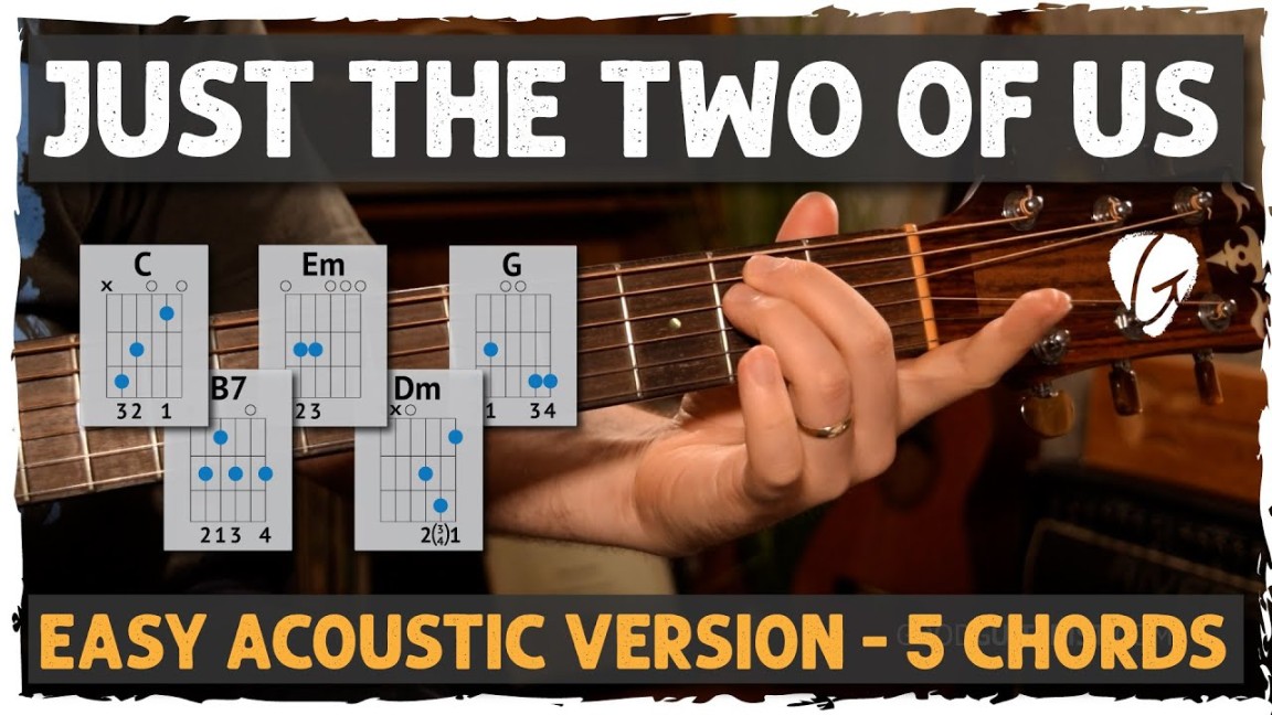"Just The Two of Us" Easy Acoustic Guitar Tutorial   Basic Chord Shapes +  Funky Strumming Pattern